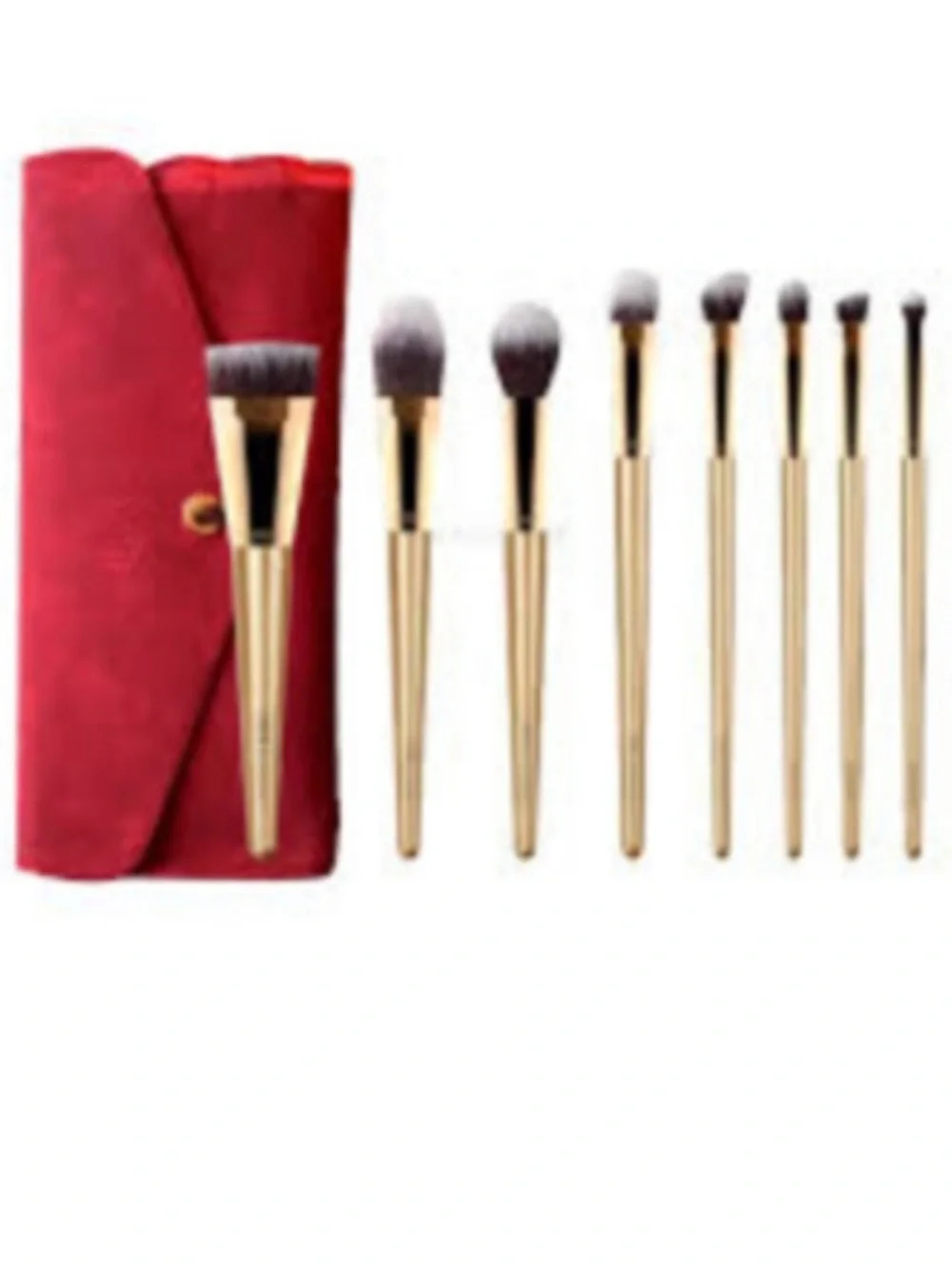 LUXIE 8Pc Makeup Full Face Brush Set Gold Handles NWT